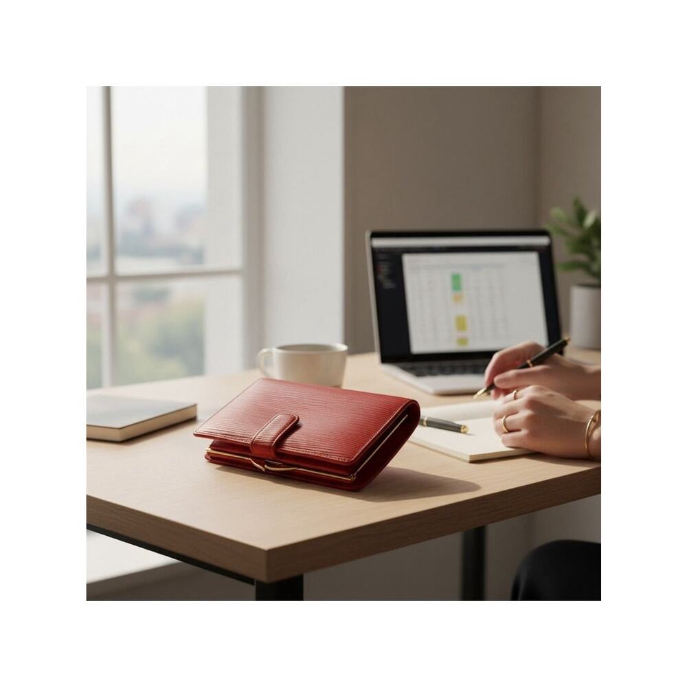 Louis Vuitton Castilian Red Epi Porte Monnaie Billets Viennois Wallet - Picture 2 of 16